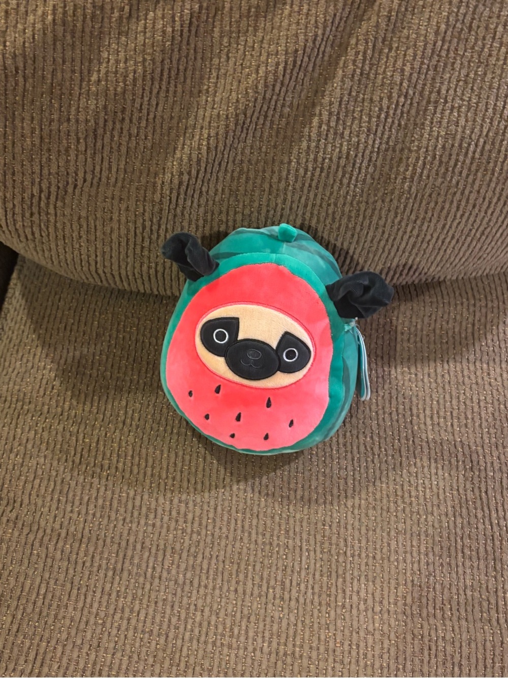 Squishmallows Green and Pink Watermelon Pug Plush
